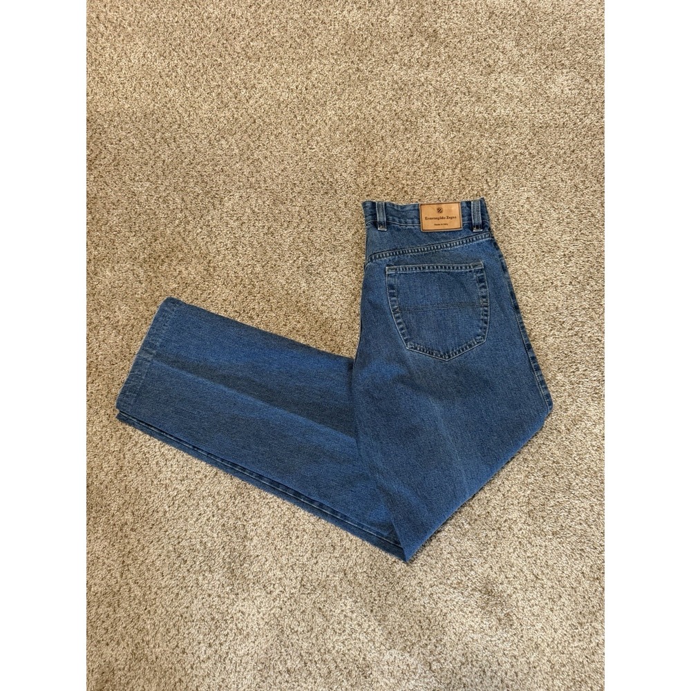 Emenegildo Zegna Jeans Mens 38 Blue 36x30 Preppy Italy Dark Wash Straight Leg